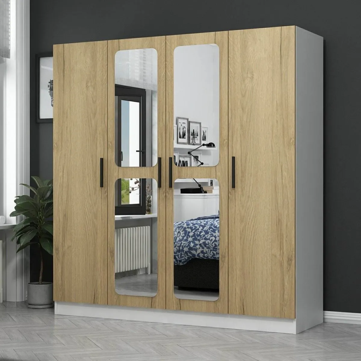 Dressing 4 Portes avec Miroir